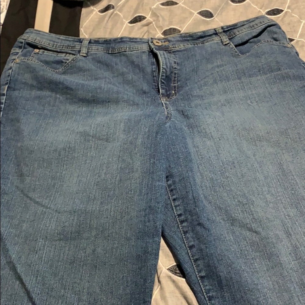 Light denim blue jeans